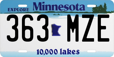 MN license plate 363MZE