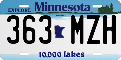MN license plate 363MZH