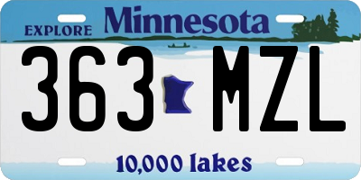 MN license plate 363MZL