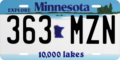 MN license plate 363MZN