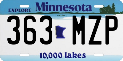 MN license plate 363MZP