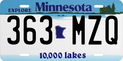 MN license plate 363MZQ