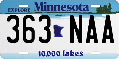 MN license plate 363NAA
