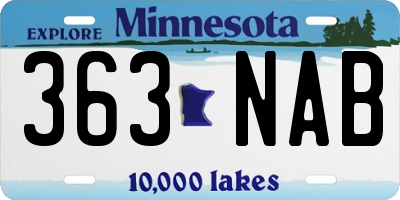 MN license plate 363NAB