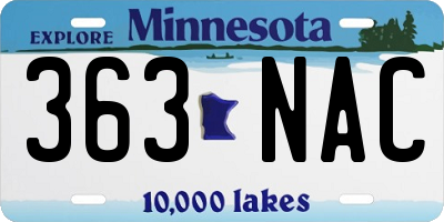 MN license plate 363NAC