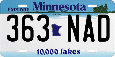 MN license plate 363NAD