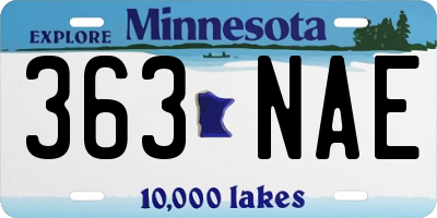 MN license plate 363NAE