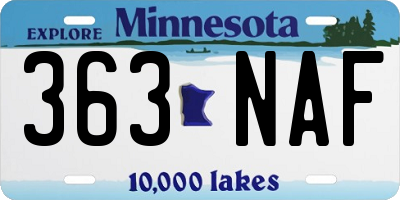 MN license plate 363NAF