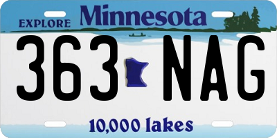 MN license plate 363NAG