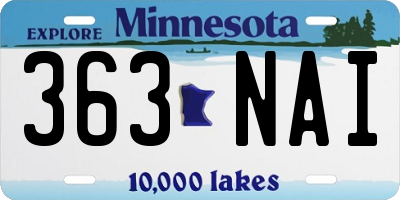 MN license plate 363NAI