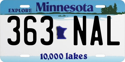 MN license plate 363NAL