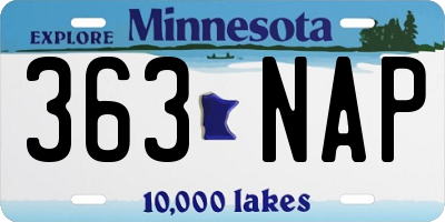 MN license plate 363NAP