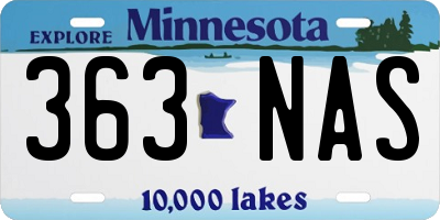 MN license plate 363NAS