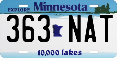 MN license plate 363NAT