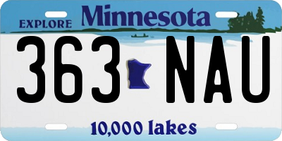 MN license plate 363NAU