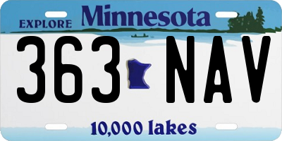 MN license plate 363NAV