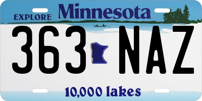 MN license plate 363NAZ