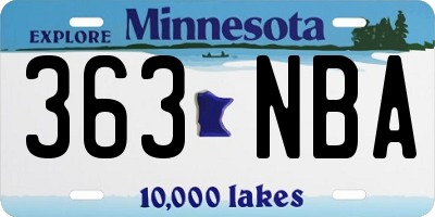 MN license plate 363NBA