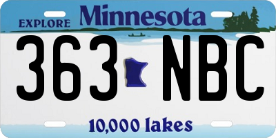 MN license plate 363NBC