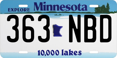 MN license plate 363NBD