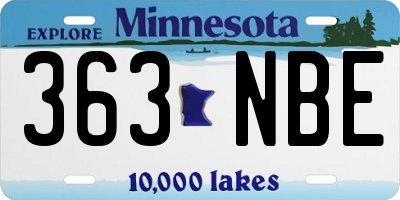 MN license plate 363NBE