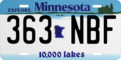 MN license plate 363NBF