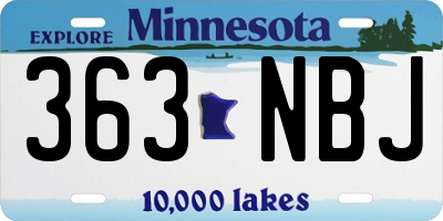 MN license plate 363NBJ
