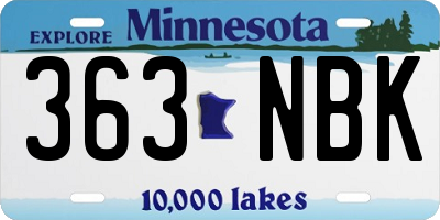 MN license plate 363NBK