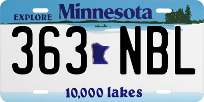 MN license plate 363NBL