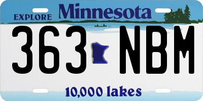 MN license plate 363NBM