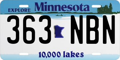 MN license plate 363NBN
