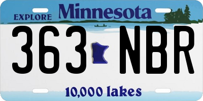 MN license plate 363NBR