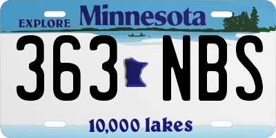 MN license plate 363NBS