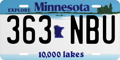 MN license plate 363NBU