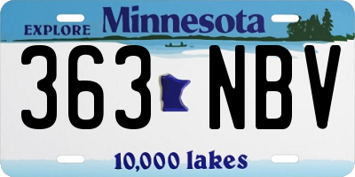 MN license plate 363NBV