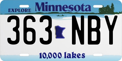 MN license plate 363NBY