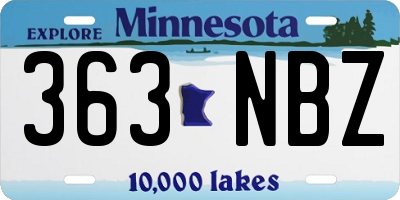 MN license plate 363NBZ