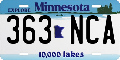 MN license plate 363NCA