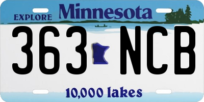 MN license plate 363NCB