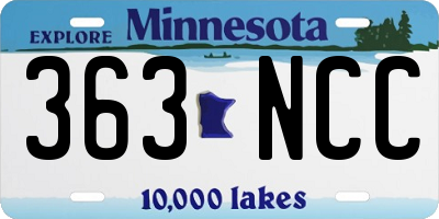 MN license plate 363NCC