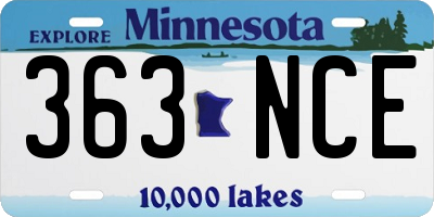 MN license plate 363NCE
