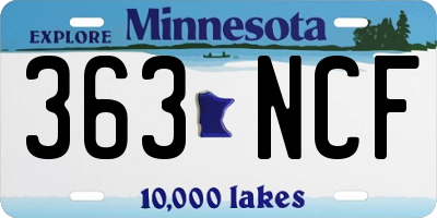 MN license plate 363NCF