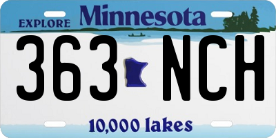 MN license plate 363NCH