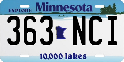 MN license plate 363NCI