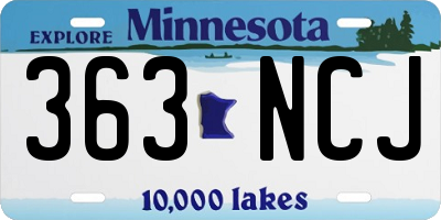MN license plate 363NCJ