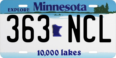 MN license plate 363NCL