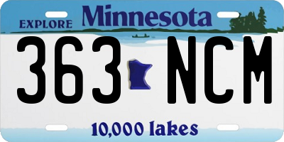 MN license plate 363NCM