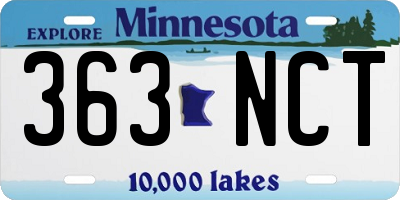 MN license plate 363NCT