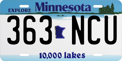 MN license plate 363NCU