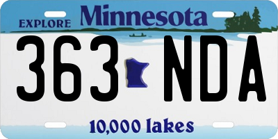 MN license plate 363NDA